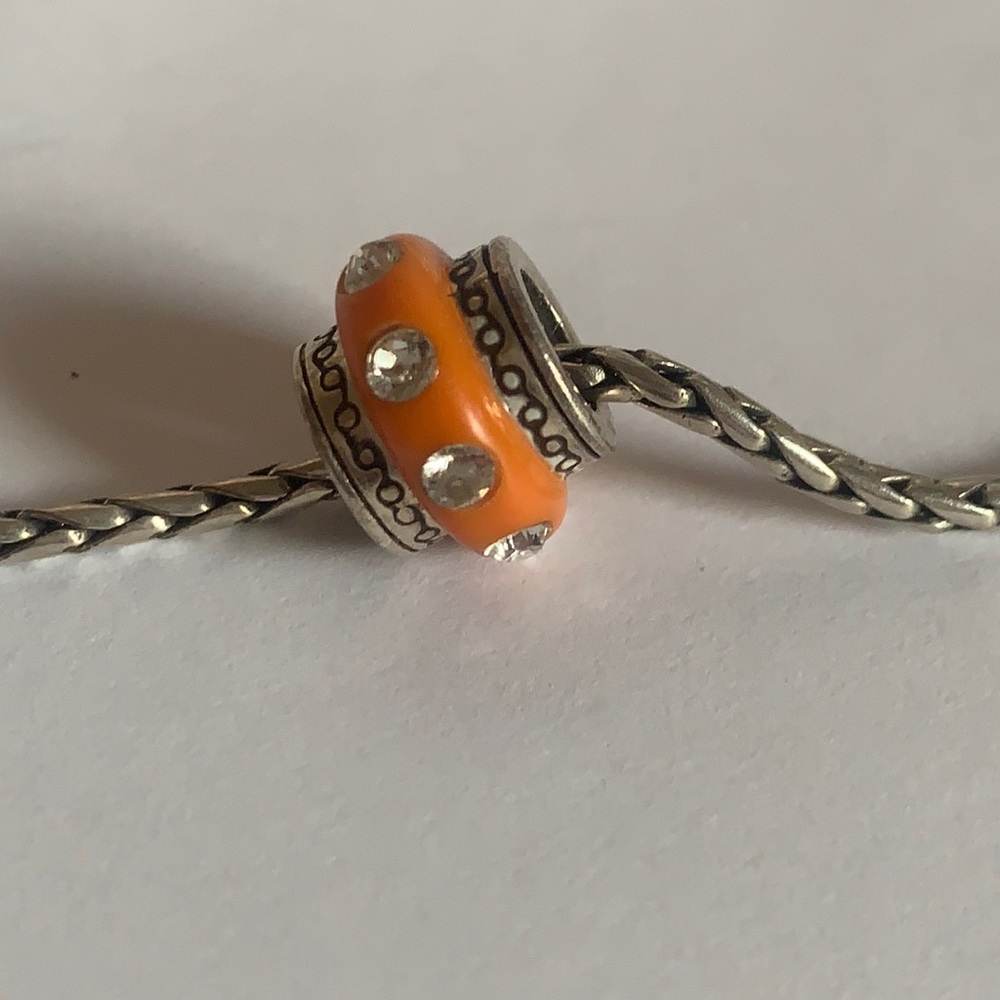 Brighton ABC Orange Oval Dazzle Spacer Bead